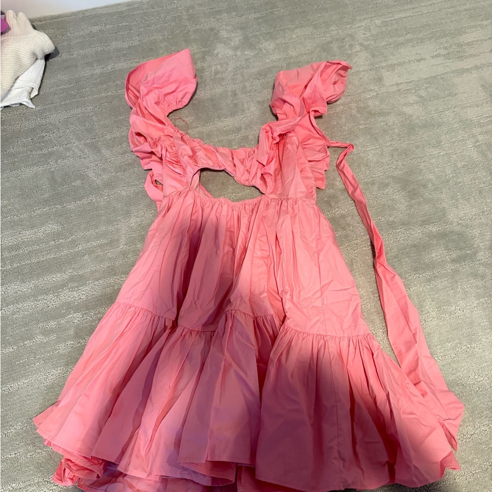 Petal & Pup Pink Ruffle Mini Dress